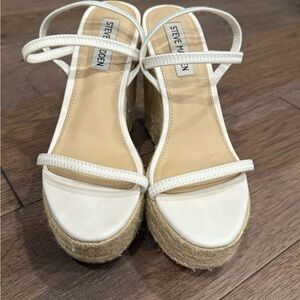 Steve Madden Women's White Wedge Sandals